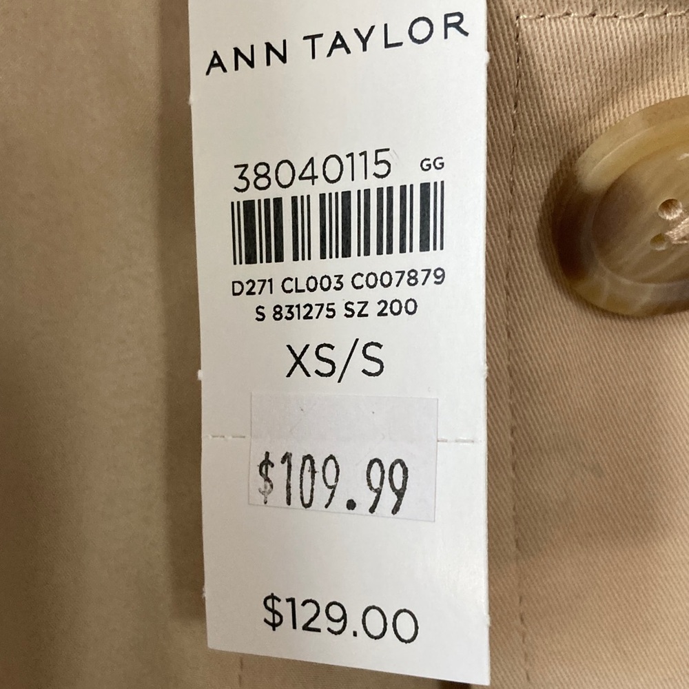 Tan Cape Jacket ,Poncho! Belted,Size -XS/S, lined, 97% cotton, 3% spandex - Picture 9 of 11